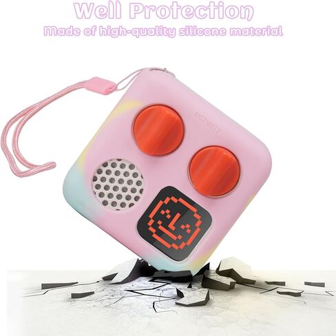 (إصدار سميك) حافظة من السيليكون متوافقة مع Yoto Mini - مشغل الصوت والموسيقى للأطفال، سترة مغامرة مع حبل معصم (أزرق) in Kuwait