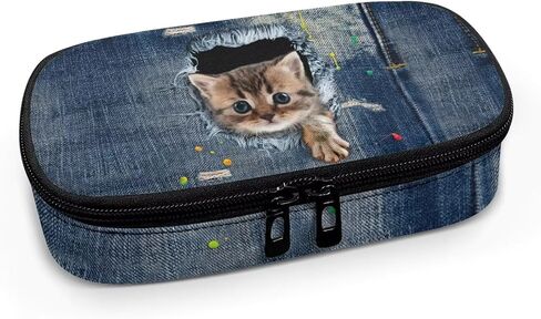 Cute Denim Cat Diabetic Supplies Bags Insulin Travel Storage Case for Glucose Meter Insulin Storage Bag Holds Insulin Pens Blood Sugar Test Strips in Saudi Arabia