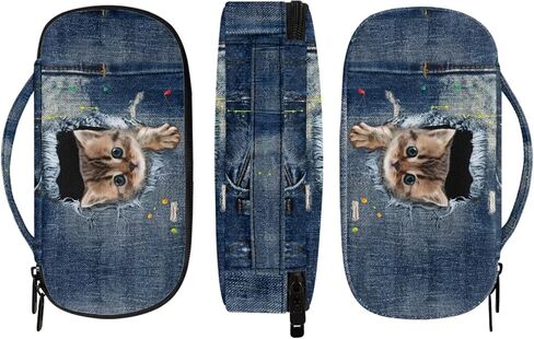 Cute Denim Cat Diabetic Supplies Bags Insulin Travel Storage Case for Glucose Meter Insulin Storage Bag Holds Insulin Pens Blood Sugar Test Strips in Saudi Arabia
