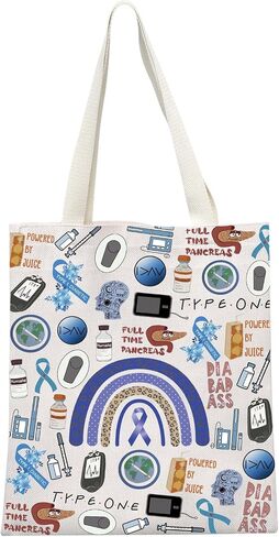 Blue Ribbon T1D Warrior Gift Type 1 Diabetes Awareness Month Gift Diabetic Supply Bag Diabetic Medical Tote Bag in Saudi Arabia