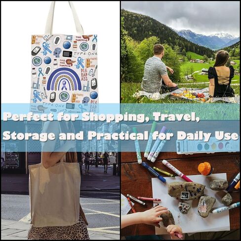 Blue Ribbon T1D Warrior Gift Type 1 Diabetes Awareness Month Gift Diabetic Supply Bag Diabetic Medical Tote Bag in Saudi Arabia