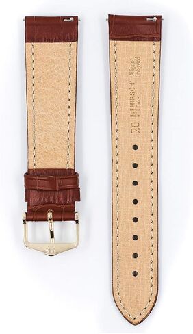 Alligator Grain Genuine Calf Leather Watch Band - Choose Size (12-24mm) & Color (Beige, Black, Brown, Blue, Burgundy, Grey, Red, White) - Comfortable & Premium Quick Release Strap - HIRSCH "Duke" in Saudi Arabia