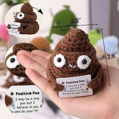 LovesTown Handmade Crochet Poo Toy, Emotional Support Gift Crochet Inspirational Gifts Funny Positive Doll for Friends Office Home in Saudi Arabia