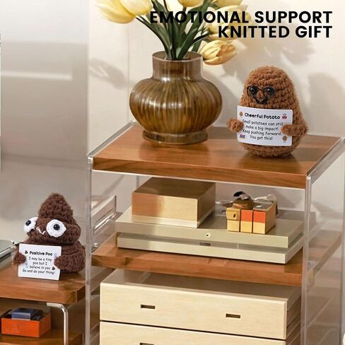 LovesTown Handmade Crochet Poo Toy, Emotional Support Gift Crochet Inspirational Gifts Funny Positive Doll for Friends Office Home in Saudi Arabia