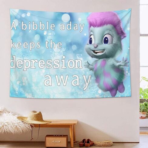 Wicwuu Bibble Meme Tapestry Funny Bibble Happiness Tapestries Wall Hanging Decor Cute Poster Flag Banner for College Dorm Bedroom Apartment Living Room Birthday Party Decorations 40"x24"(100cmx60cm) in Saudi Arabia