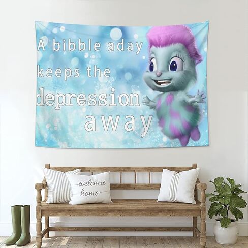 Wicwuu Bibble Meme Tapestry Funny Bibble Happiness Tapestries Wall Hanging Decor Cute Poster Flag Banner for College Dorm Bedroom Apartment Living Room Birthday Party Decorations 40"x24"(100cmx60cm) in Saudi Arabia