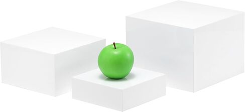 Sets of 3 Acrylic Catering Supplies Display Stand Buffet Risers for food,Displays Stands for party,dessert table display set,retail counter,Nesting Risers with Hollow Bottoms (Glossy White, XL) in Saudi Arabia