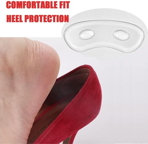 4 أزواج من وسادة قبضة الظهر من الجل الشفاف، وسادة كعب لاصقة ناعمة من السيليكون مضادة للانزلاق مناسبة للكعب العالي مع حشوات أحذية كبيرة جدًا، نعل داخلي نسائي مضاد للانزلاق بكعب عالٍ in Kuwait