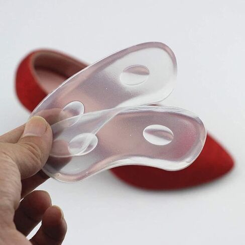 4 أزواج من وسادة قبضة الظهر من الجل الشفاف، وسادة كعب لاصقة ناعمة من السيليكون مضادة للانزلاق مناسبة للكعب العالي مع حشوات أحذية كبيرة جدًا، نعل داخلي نسائي مضاد للانزلاق بكعب عالٍ in Kuwait