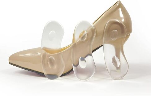 4 أزواج من وسادة قبضة الظهر من الجل الشفاف، وسادة كعب لاصقة ناعمة من السيليكون مضادة للانزلاق مناسبة للكعب العالي مع حشوات أحذية كبيرة جدًا، نعل داخلي نسائي مضاد للانزلاق بكعب عالٍ in Kuwait