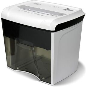 Aurora AU1285MD Compact Desktop-Style High Security 12-Sheet Micro-Cut Paper and CD/Credit Card/Junk Mail Pullout Basket Shredder, White/Black