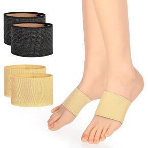 2 Pairs Arch Support Sleeves Plantar Brace Compression Bands Copper Arch Support Bands Sturdy Copper Infused Wrap Straps for Women Men Skin-Friendly Sleeve