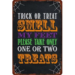 Please Take One Be Kind and Leave Some Behind for the Other Trick or Treaters Happy Halloween Metal Tin Sign Vintage Wall Art for Halloween Party Kitchen Home Front Door Wall Decoration 8x12 Inch