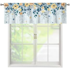 DISNIMO Floral Butterfly Valances Curtain for Window,Winter Holidays Dragonfly Window Treatment for Living Room,Bedroom,Kitchen,Bathroom,1 Panel,54" W x 18" H