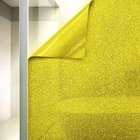 VViViD Gold Yellow Crystal Tint Frosted Decorative Two-Way Privacy Window Adhesive Vinyl Film Roll (17.9in by 60in)