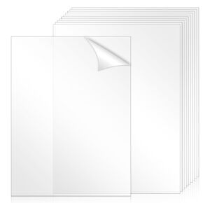 TKOnline 10 PCS Plexiglass Sheets, 12" x 12" x 0.02 Clear PET Sheet Panels, Clear Acrylic Plastic Sheet for Picture Frame, Invitations, Poster Frames Plastic Board Sheet