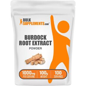 BulkSupplements.com Burdock Root Extract Powder - Herbal Supplements for Liver, Skin & Immune Support - Gluten Free, Soy Free - 1000mg per Serving, 1000 Servings (1 Kilogram - 2.2 lbs)