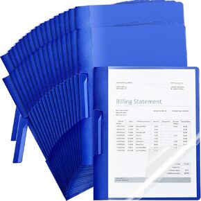 50 Pack Clear Report Covers with Clip 11.4 x 9 Inch Presentation Folders Transparent Front Cover Portfolio Folder Resume Folder Interview Report Folders with Cover for Letter Size(Black)