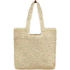 Straw Beach Bags for Women, Large Summer Boho Woven Tote Bag, Shoulder Handbags for Women for Beach Picnic Vacation