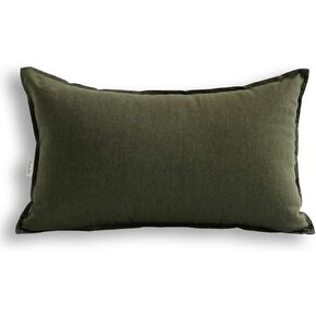 Jeanerlor Cotton Linen Square Decorative Throw Pillow Case Cushion Cover with Twin Needles Stitch on Edge,for Wedding Party Gift Car 12"x20"(30 x 50cm), Olive Green