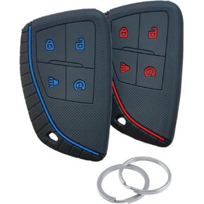 2Pcs 4 Buttons Silicone Smart Key Fob for 2023 2024 Chevy Chevrolet Colorado Key Fob Cover (Black) in Saudi Arabia