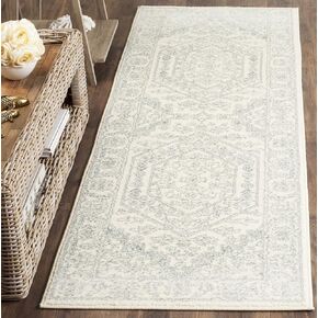 SAFAVIEH Adirondack Collection Runner Rug - 2'6" x 12', Ivory & Slate, Oriental Medallion Design, Non-Shedding & Easy Care, Ideal for High Traffic Areas in Living Room, Bedroom (ADR108S)