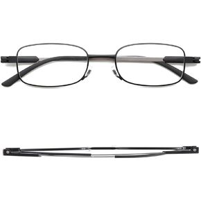 2 Pack Ultra Thin Folding Reading Glasses Women Men Foldable Compact Readers Portable Slim Flat case Black