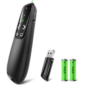 Clicker PowerPoint Presentation Wireless Presenter Remote, Laser Pointer for Computer Clickers, USB C A Project Power Point PPT Clicker for Mac Laptop Office, Slideshow Google Slide Advancer