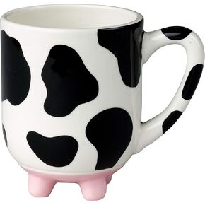 Boston Warehouse Udderly Cow Mug with Non-Skid Silicone Feet, Hand Painted Ceramic, 20 fl.oz.