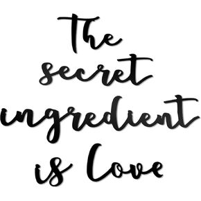 Pentacle Toys The Secret Ingredient Is Love Metal Wall Art - Ethinic Home Decoration Art - Best Postitivity Quote Wall Art - New Home Gifts - Kitchen Decor - Gifts for Mom
