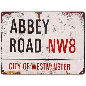 ZYPENG Abbey Road Vintage Style Metal Sign 8 x 12 inches Wall Decoration Garage Shop bar Living Room Wall Art Tin Sign