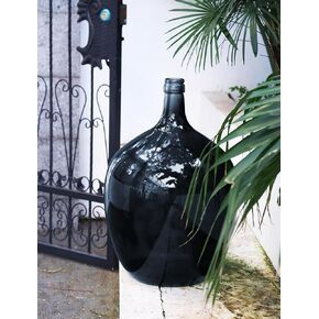 21" Extra Large Glass Tall Floor Vase for Pampas Grass- Oversize Big Grey Jug Vases for Living Room- Hand Blown Heavy Duty Tall Round Glass Bottle Vase for Boho Home & Bedroom Decorations