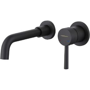 Wall Mount Bathroom Faucet Brushed Gold Bathroom Faucet Bathroom Sink Faucet with Single Handle and Rough in Valve Included