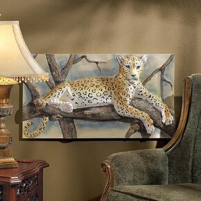 Design Toscano The Leopards Lair Sculptural Wall Frieze