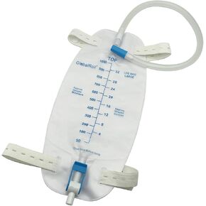 Leg Urinary Drainage Bag, Urine Leg Bag with 1000 mL Volume, 2 Adjustable Elastic Bands, Professional Urinary Bag for Home and Hospitals Health Aids, 3 Pack