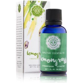 Woolzies 100% Pure & Natural Lemongrass Essential Oil | Therapeutic Grade Aromatherapy | Soothe Cleanse & Purify, Supports Healthy Digestion, Uplifting & Refreshing Massage, 1 Fl Oz
