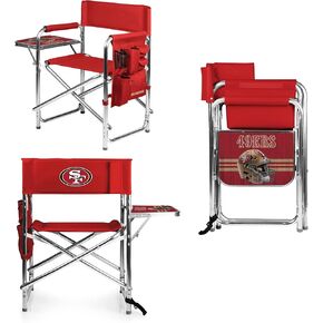 PICNIC TIME NFL Sports Side Table, Beach, Camp Chair for Adults, 19 x 24 x 33, Red