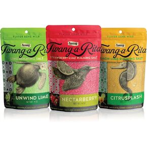 Twang-A-Rita Cocktail Rimming Salt Blend, Lime Variety, 4 Ounce Pouch (Set of 3) 1 Each: Strawberry-Lime, Lemon-Lime, Lime in Saudi Arabia