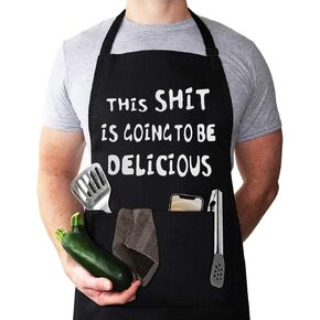 Aprons for Men, Mens Apron, Funny Aprons for Men, Husband Birthday Gift, Perfect for Kitchen Cooking, BBQ, Baking, Gifts for Husband, Father's Day Gifts for Dad.