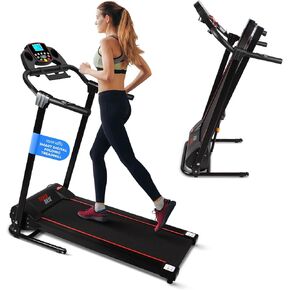 SereneLife Folding Treadmill - Foldable Home Fitness Equipment with LCD for Walking & Running - Cardio Exercise Machine - 12 Preset or Adjustable Programs - Bluetooth Connectivity in Kuwait
