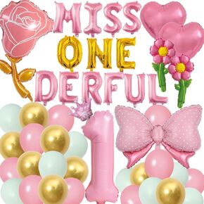 Baby Boy 1st Birthday Party Decorations Mr Onederful Party Boy First Birthday Blue and Gold Balloons Number One Foil Balloon Happy Birthday Banner for Toddler Little Man Wonderful One Birthday (Blue)