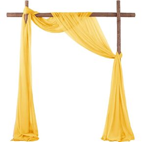 Wedding Arch Draping Fabric 2 Panels Ivory 20ft x 29'' Sheer Chiffon Arch Drapes Photo Backdrop Curtain for Wedding Ceremony Anniversary Party Church Decoration