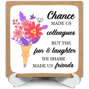 هدايا الصداقة للنساء ديكور مكتب علامة خشبية مع حامل، هدايا زملاء العمل لأصدقائك في العمل، هدايا وداع للتقاعد، فرصة جعلتنا زملاء في المنزل ديكور رف طاولة المكتب - b047 in Kuwait