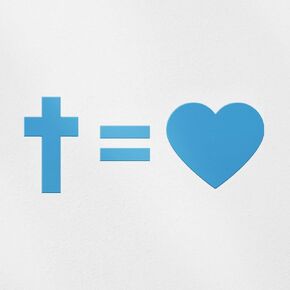 Decal Stickers of Christian The Cross Equals Love (White) (Set of 2) Luxury Weatherproof Vinyl Decal Stickers for Laptop Desktop Smartphone Car Dirt Bike Wall Room Mason Jar - ANDstic019191WH