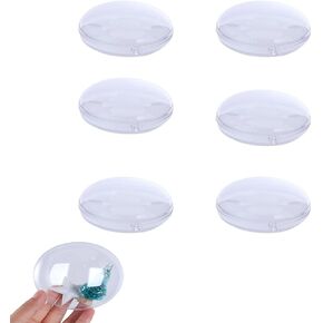 Vctitil 6Pcs Clear Christmas Flat Ball Ornaments,Fillable Ornaments Balls Christmas Tree Hanging Ball DIY Craft Ball for Christmas,Wedding,Party,Home Decor(7 cm/2.75inch)