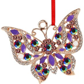 FaCraft Butterfly Christmas Ornaments 2023,Metal Butterfly Ornaments for Christmas Tree Butterfly Decorations Monarch Butterflies Hanging Ornament Butterfly Gifts Kids Women Girls Sister