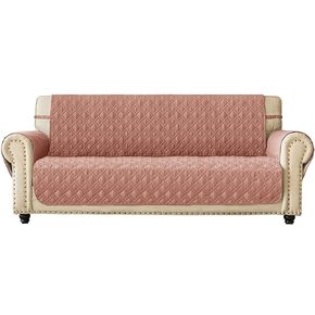 Ameritex Couch Sofa Slipcover 100% Waterproof Nonslip Quilted Furniture Protector Slipcover for Dogs, Children, Pets Sofa Slipcover Machine Washable (Pink, 78")