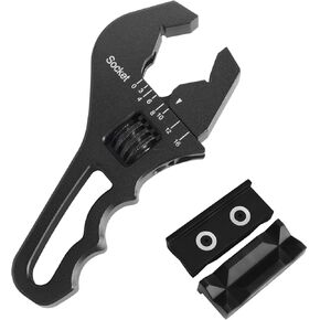 AN Fittings Wrench Adjustable Aluminum AN Wrench For 3AN-16AN Hose End Fittings Adapter, Black