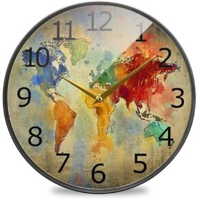ALAZA Golf Ball Acrylic Painted Silent Non-Ticking Round Wall Clock, 12 Inch Battery Operated Quiet Bathroom Clock for Living Room Kitchen Office Decor