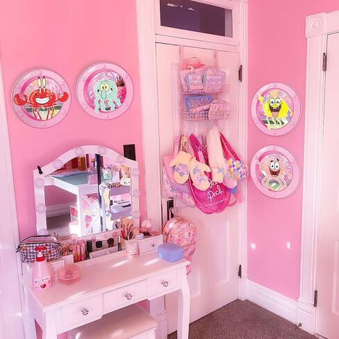 HK Studio مضحك المحيط الكوة ديكور غرفة باردة - ديكور غرفة الكرتون الوردي Y2K للنوم، غرفة نوم في سن المراهقة 12 "حزمة 4 in Kuwait